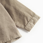 Beige babyfløjlsskjorte med lange ærmer og kinakrave til børn