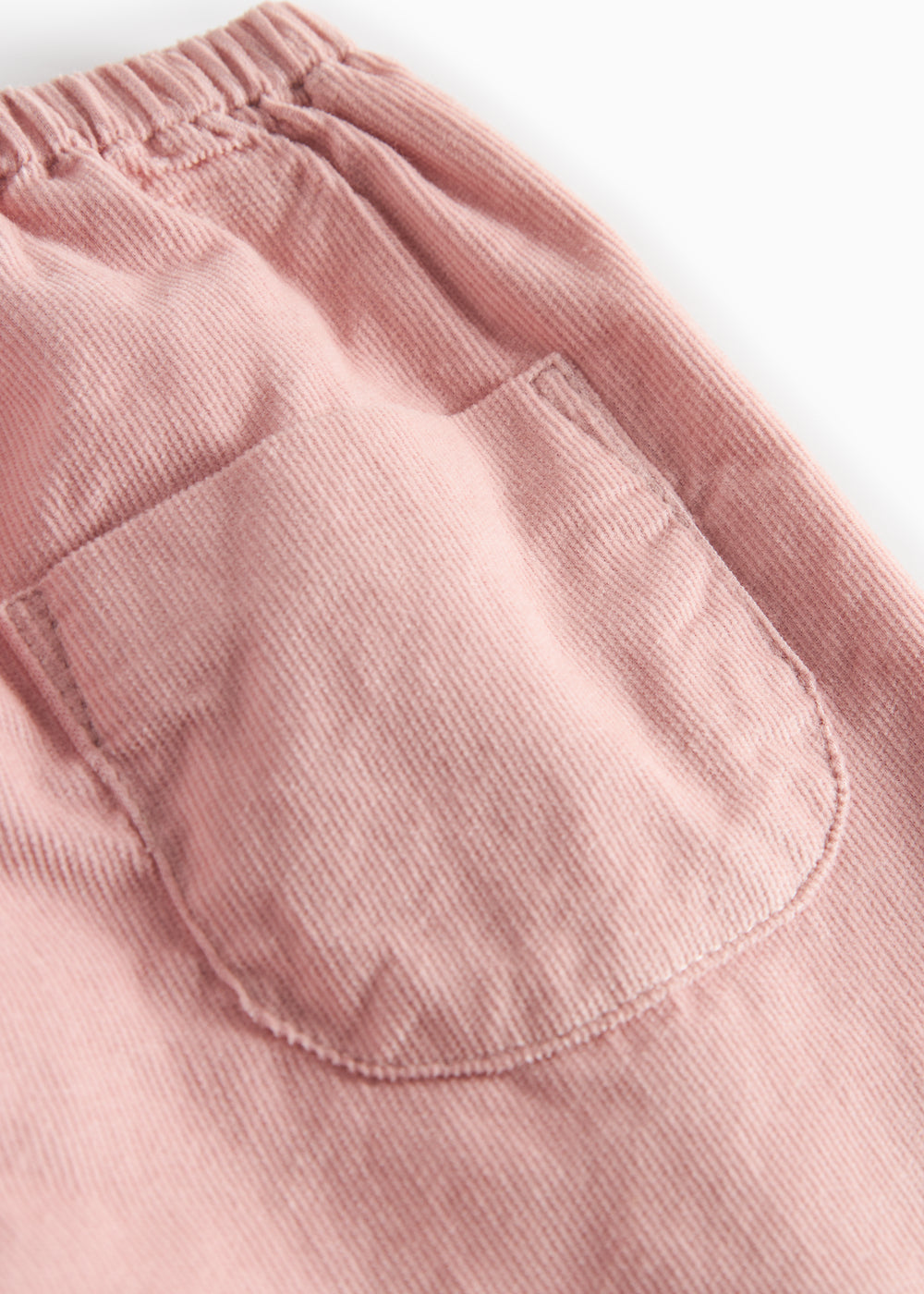 Lyserøde babyfløjl­sbukser med elastisk talje til børn