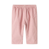 Lyserøde babyfløjl­sbukser med elastisk talje til børn
