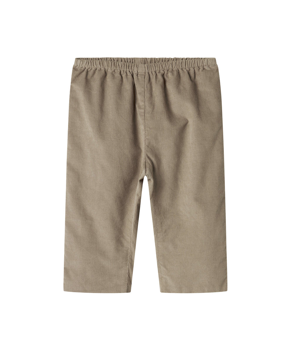 Beige babyfløjl­sbukser med elastisk talje til børn