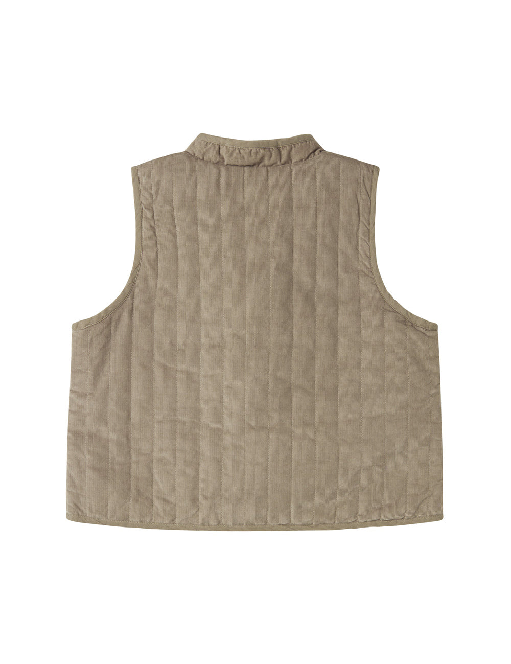 Beige quiltet vest med blomsterbroderi til børn