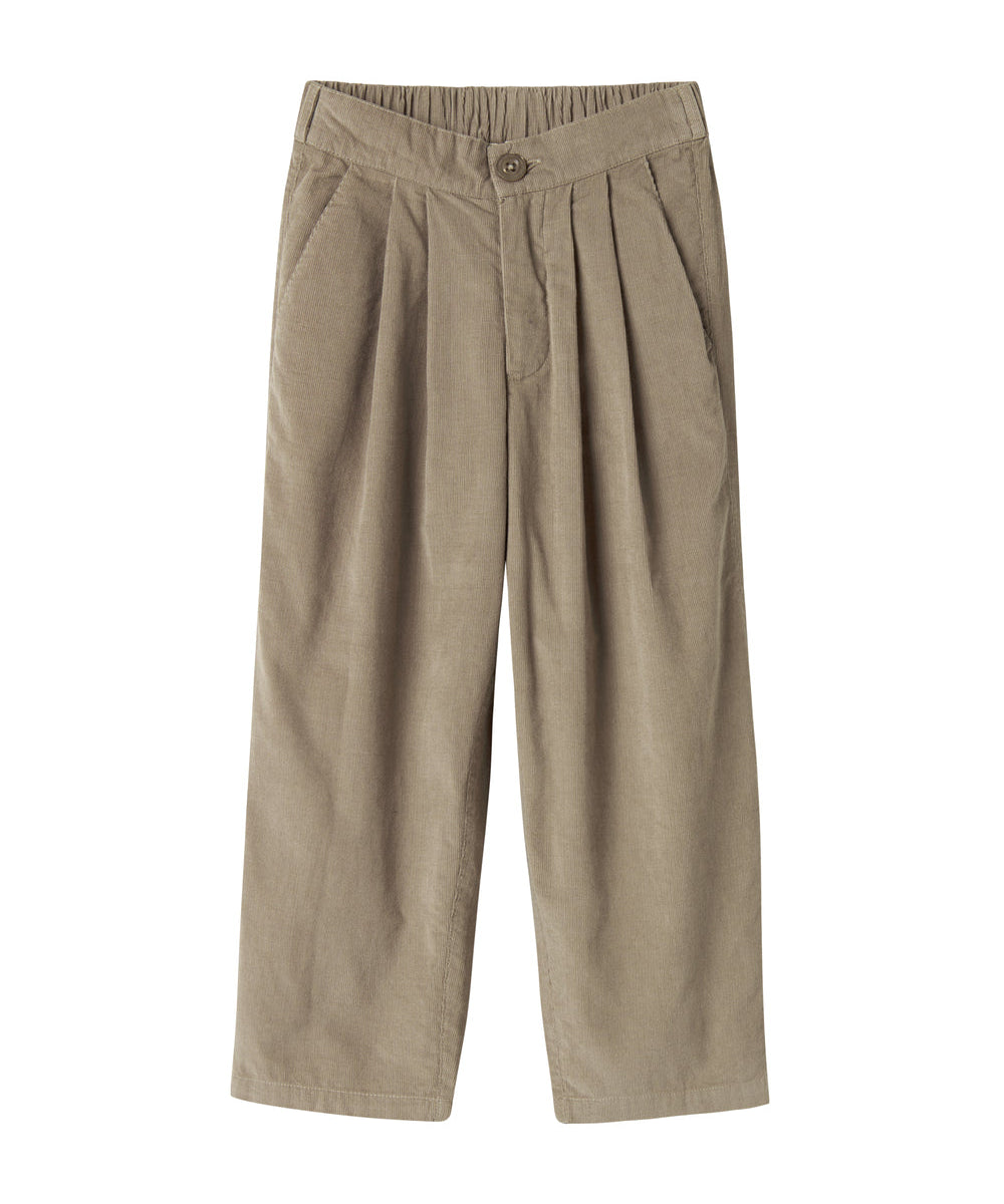 Beige bukser i babyfløjl med brede ben til børn