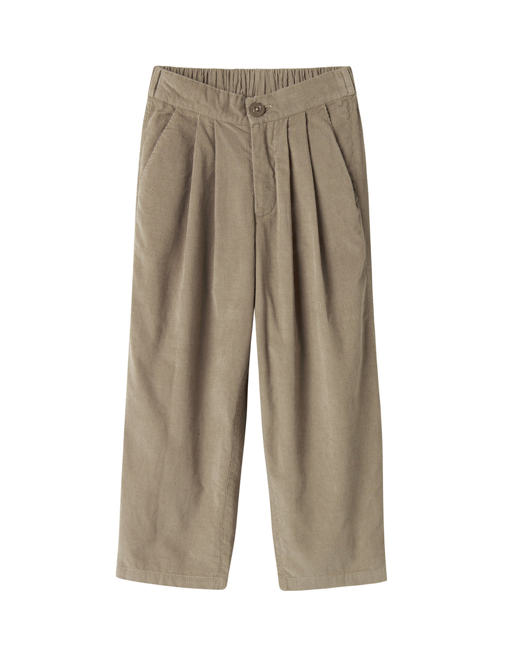 Beige bukser i babyfløjl med brede ben til børn