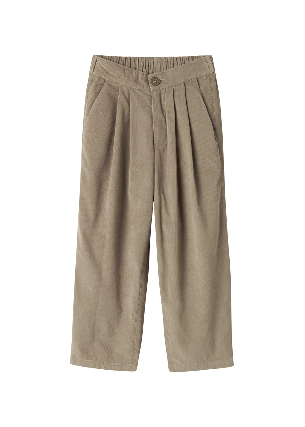 Beige bukser i babyfløjl med brede ben til børn