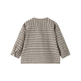 Brun ternet skjorte til børn i crepet bomuld