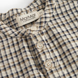 Brun ternet skjorte til børn i crepet bomuld