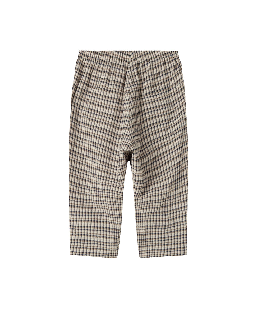 Brun ternede bukser til børn i crepet bomuld