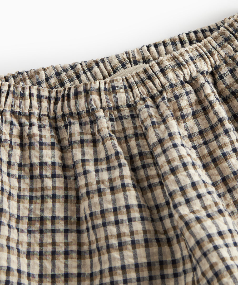 Brun ternede bukser til børn i crepet bomuld