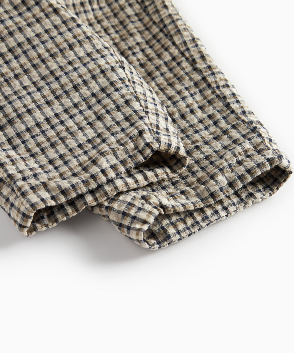 Brun ternede bukser til børn i crepet bomuld