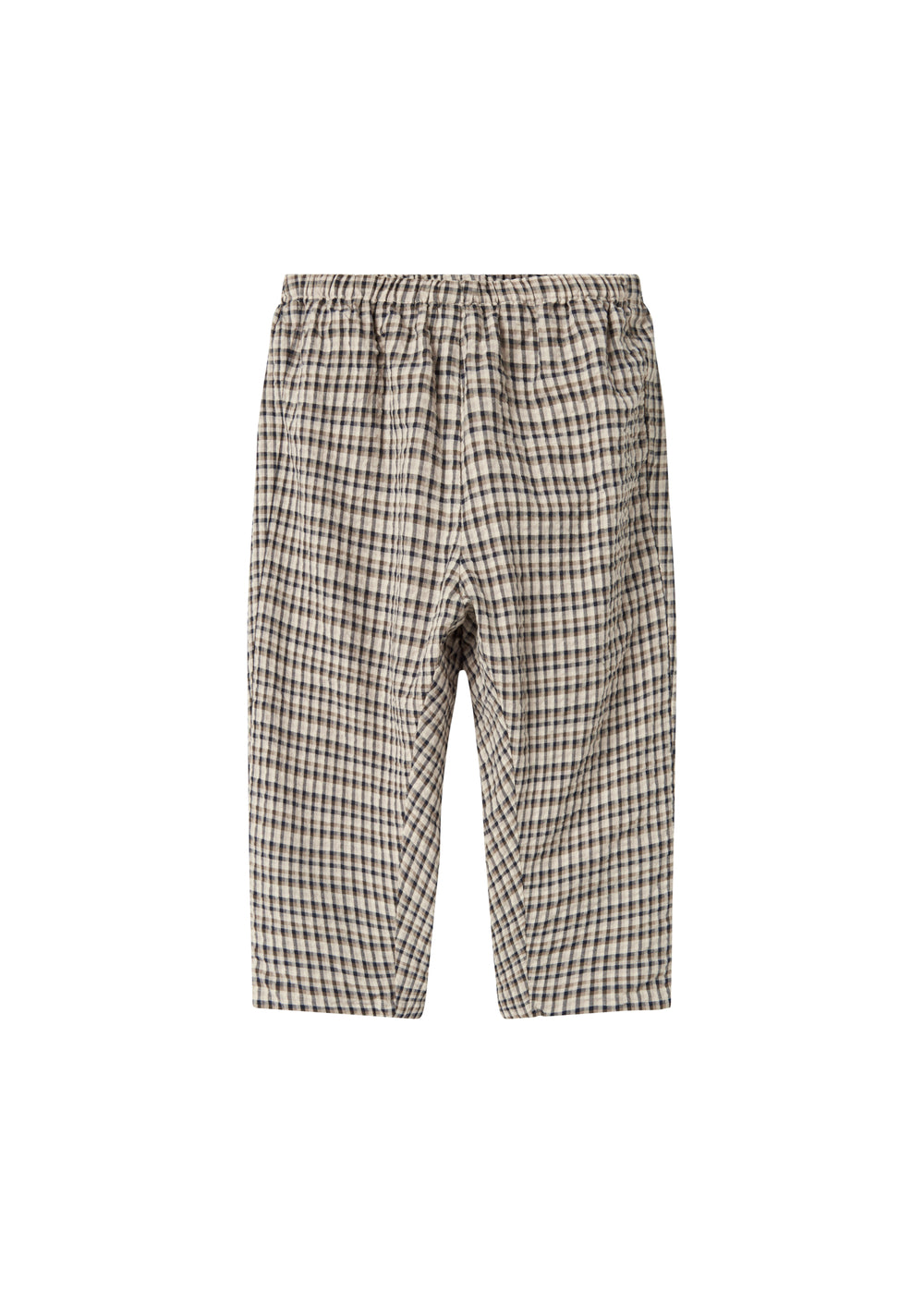 Brun ternede bukser til børn i crepet bomuld