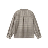 Brun ternet skjorte til børn i crepet bomuld