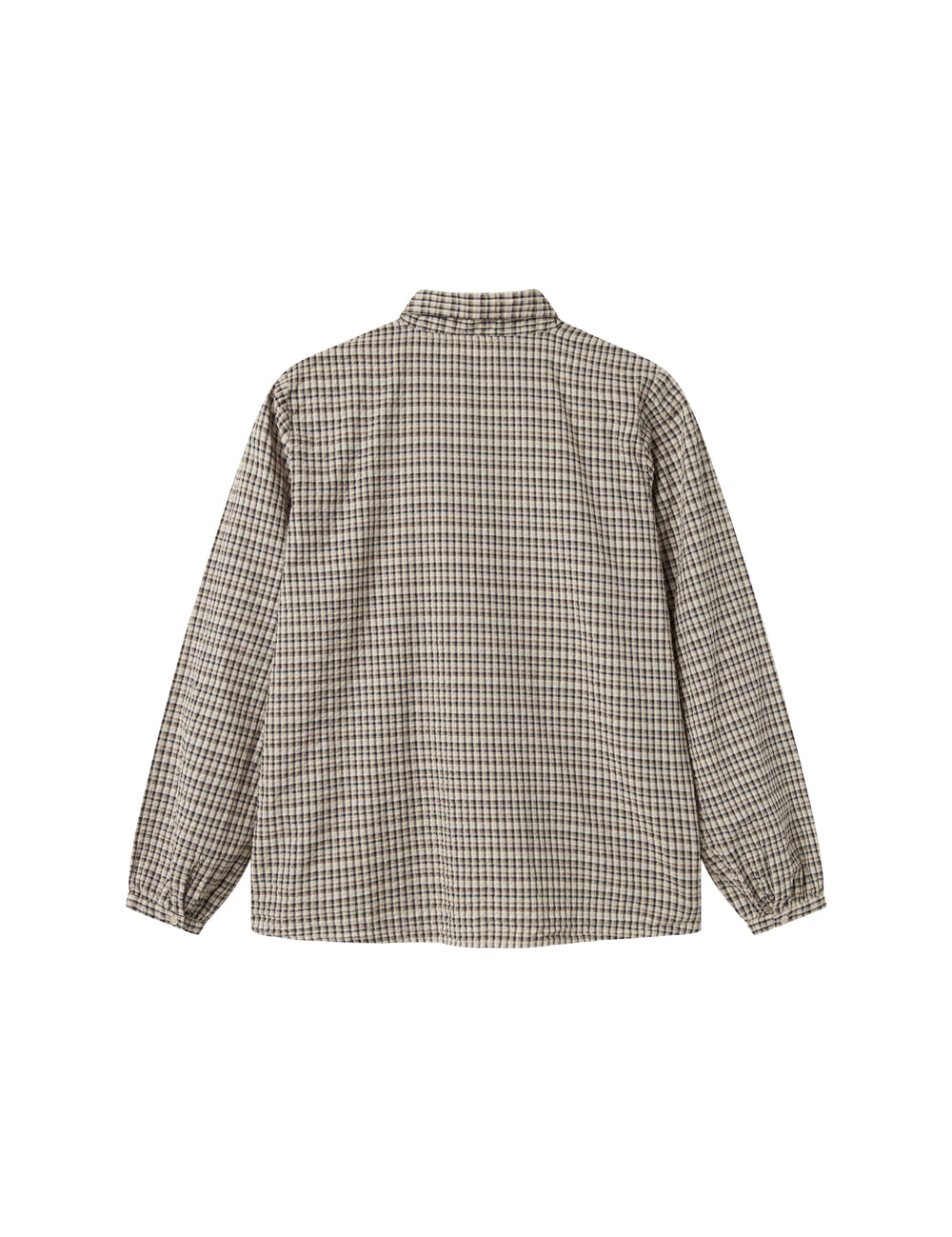 Brun ternet bluse til kvinder med sløjfe i halsen