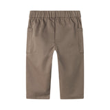 Bukser til børn i khaki med elastik i taljen og lommer foran