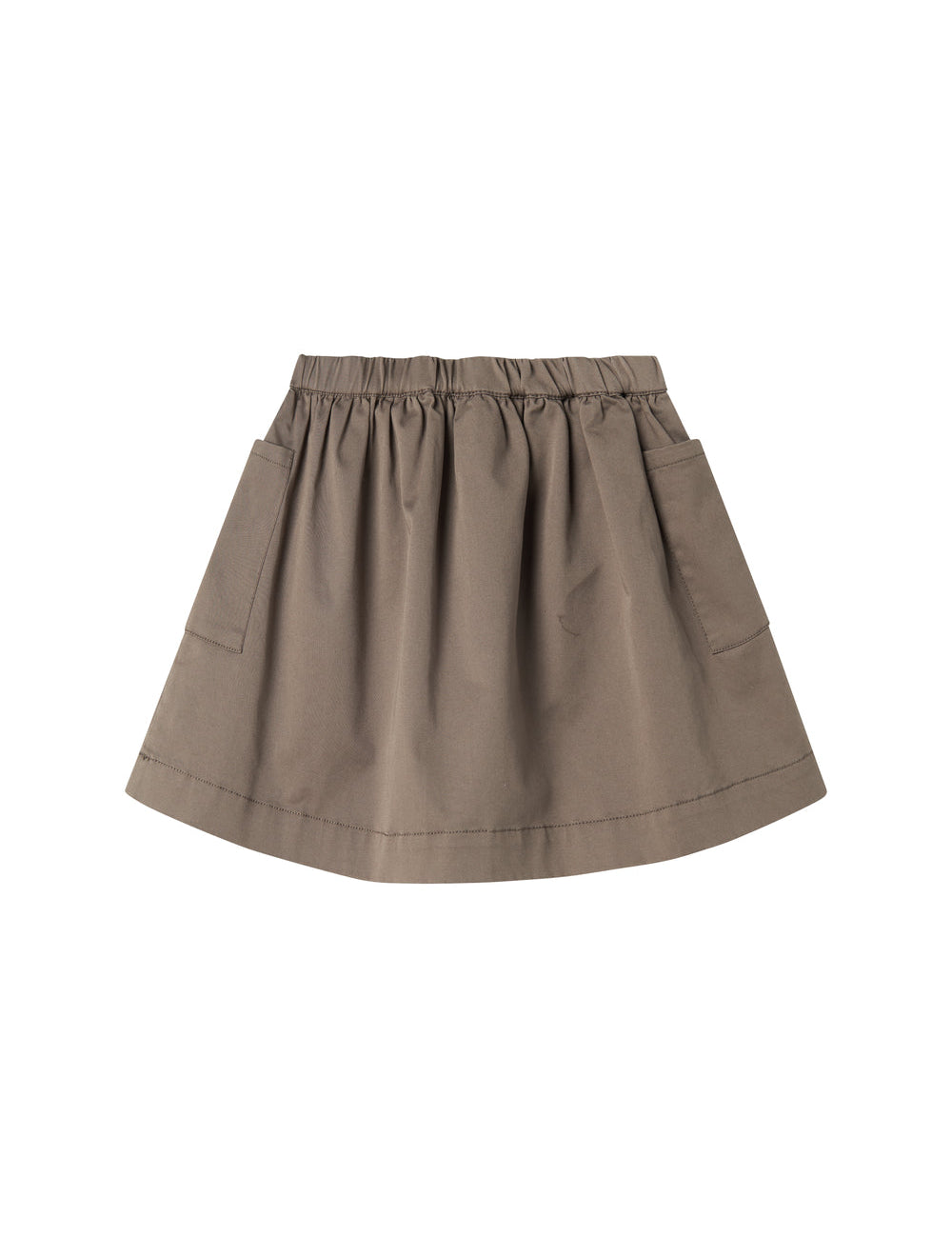 Children's skirt in khaki color with elastic waist and pockets