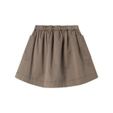 Nederdel til børn i kaki farve med elastisk talje og lommer