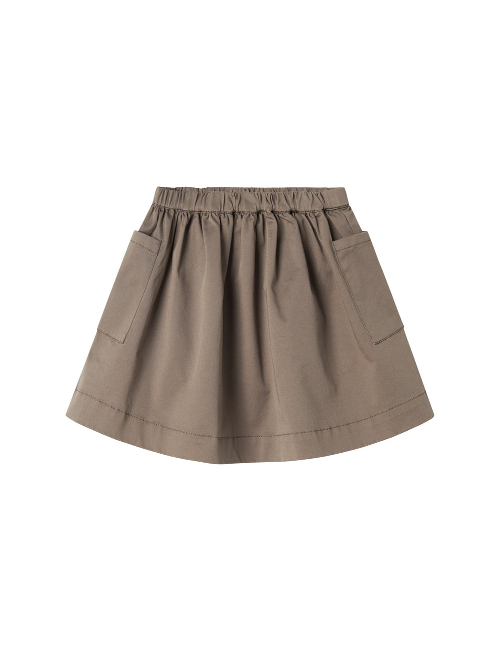 Children's skirt in khaki color with elastic waist and pockets
