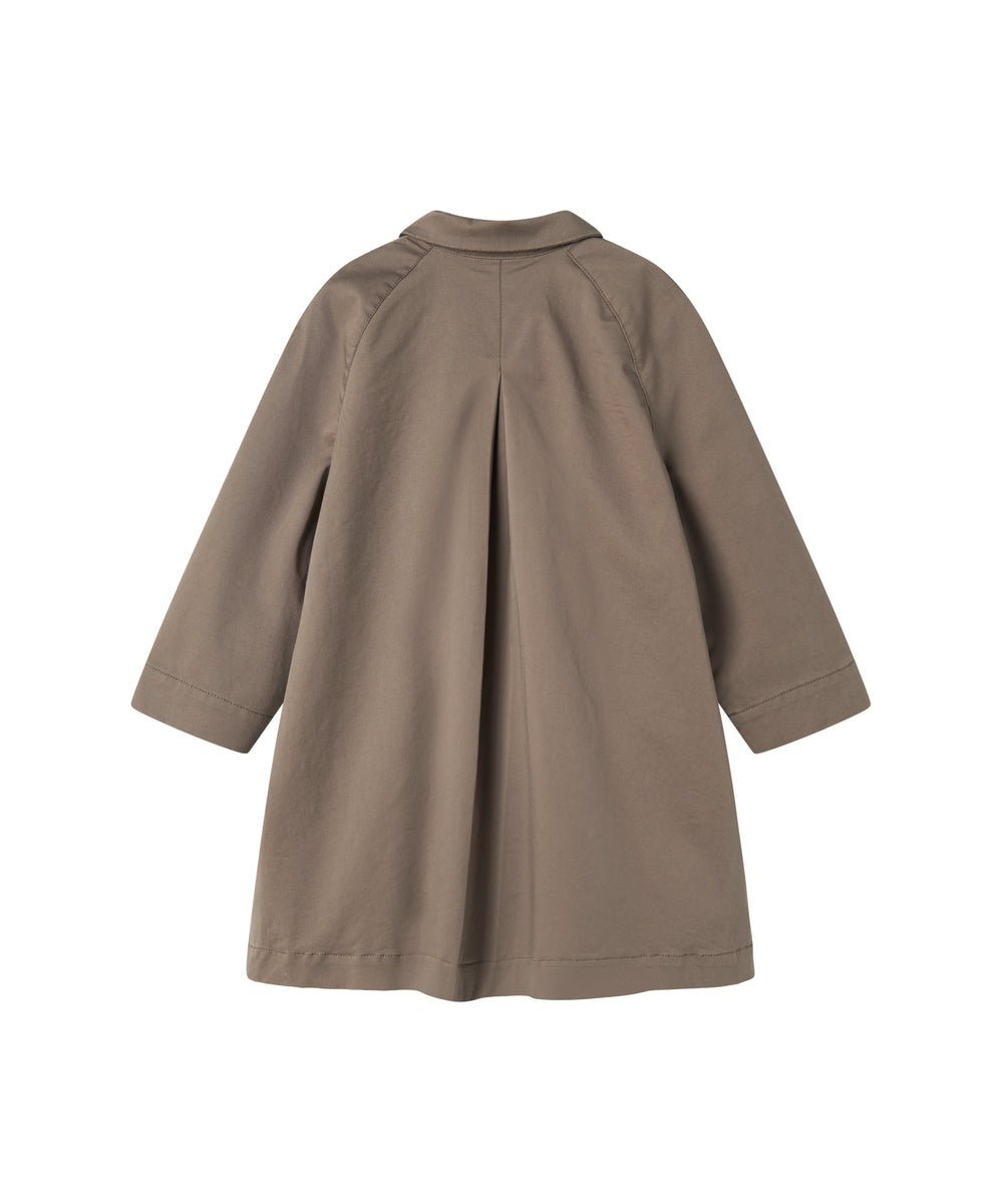 Enkel kaki chino frakke til børn set bagfra