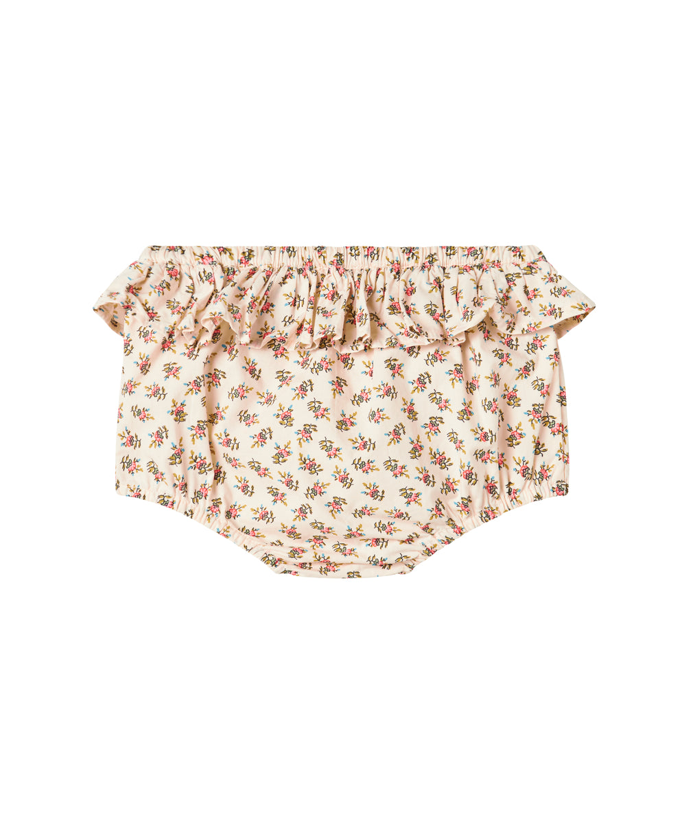 Bløde bloomers med blomstermønster og flæsedetaljer