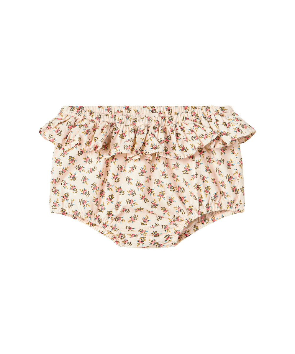 Bløde bloomers med blomstermønster og flæsedetaljer