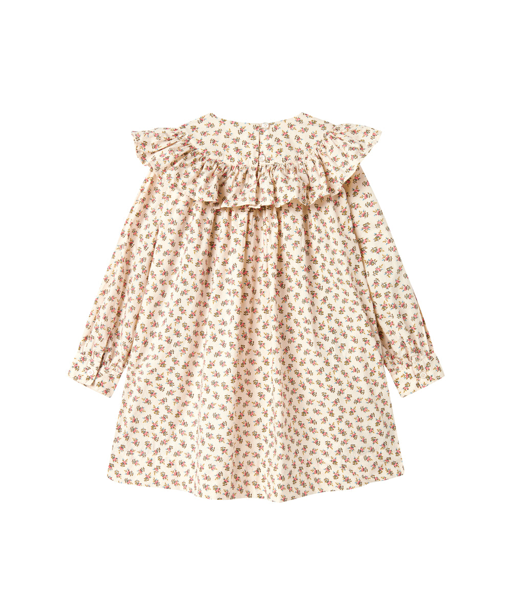 Kjole med blomsterprint og lange ærmer