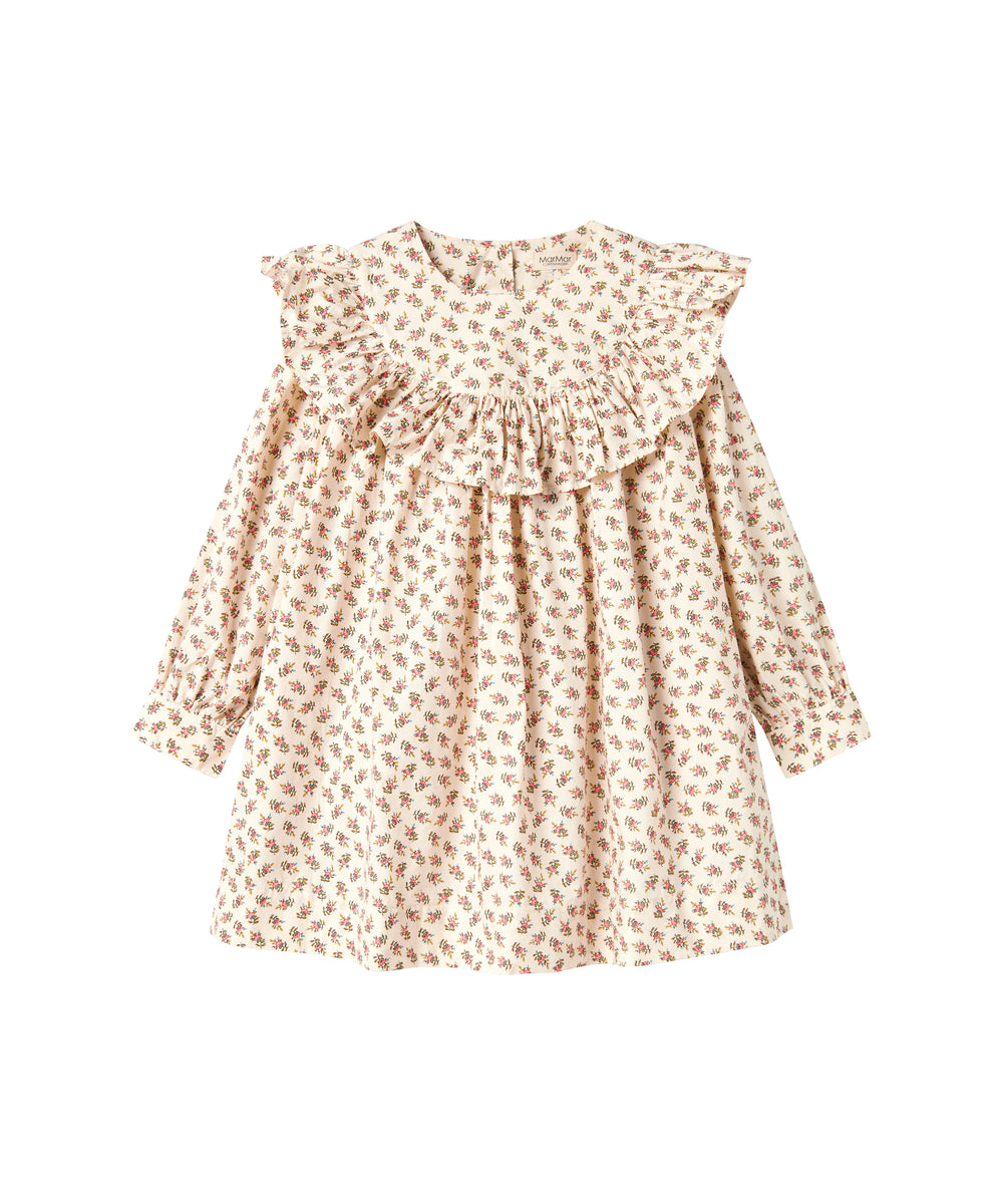 Kjole med blomsterprint og lange ærmer