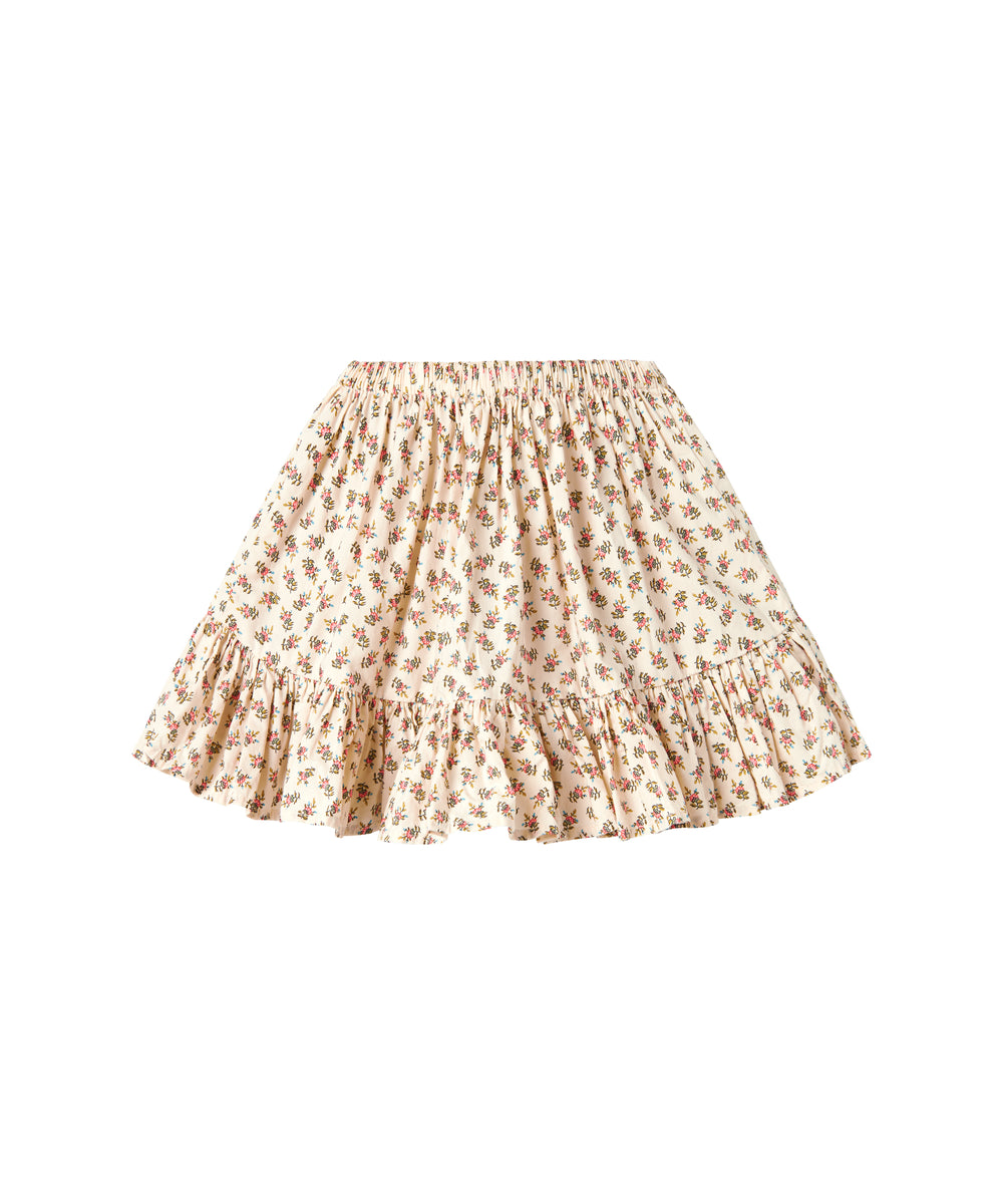 nederdel med blomstermønster og elastik i taljen