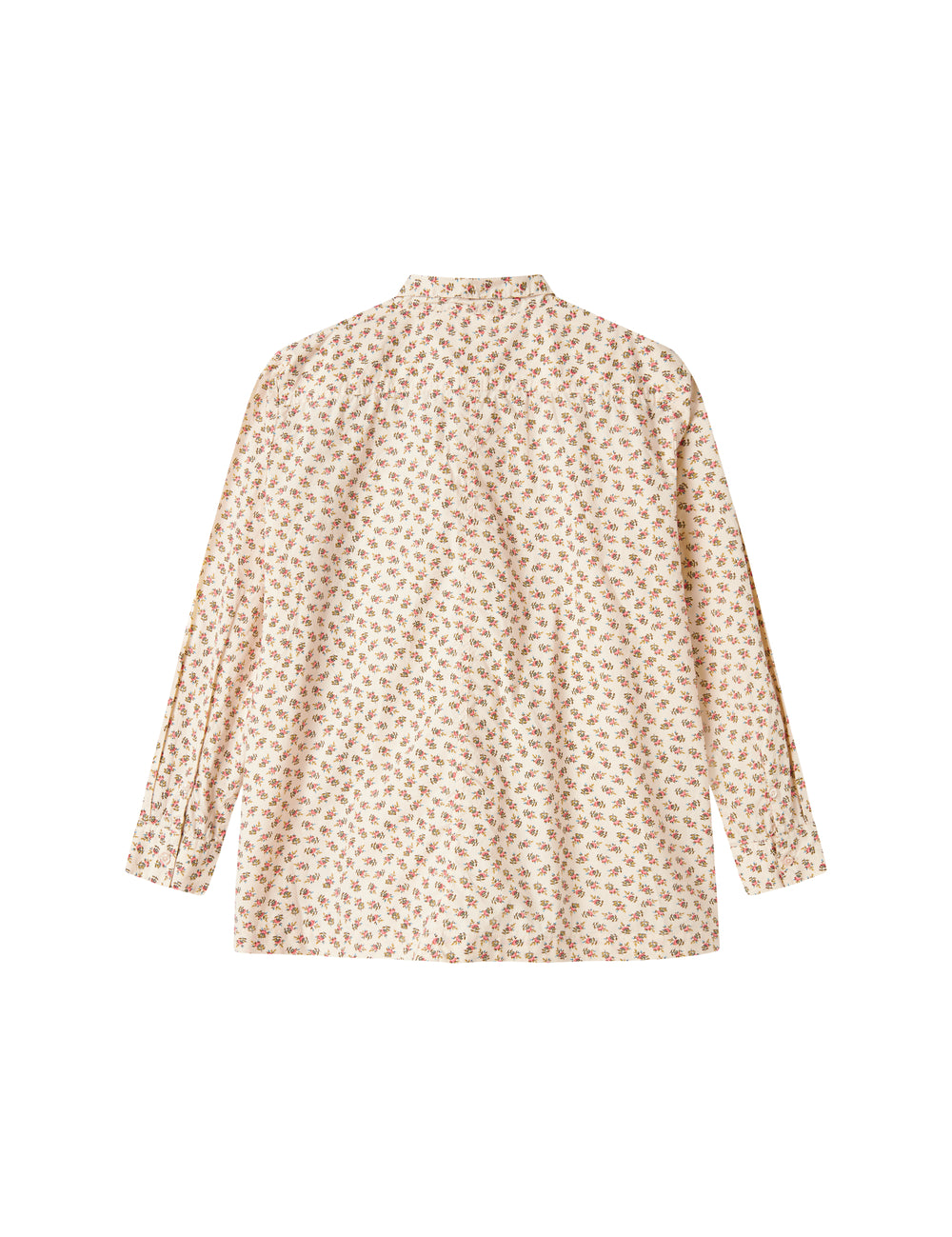 Blomstret skjorte til kvinder med lange ærmer og klassisk krave