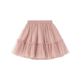 Lyserød tylnederdel til børn med lagdelt design og elastik i taljen