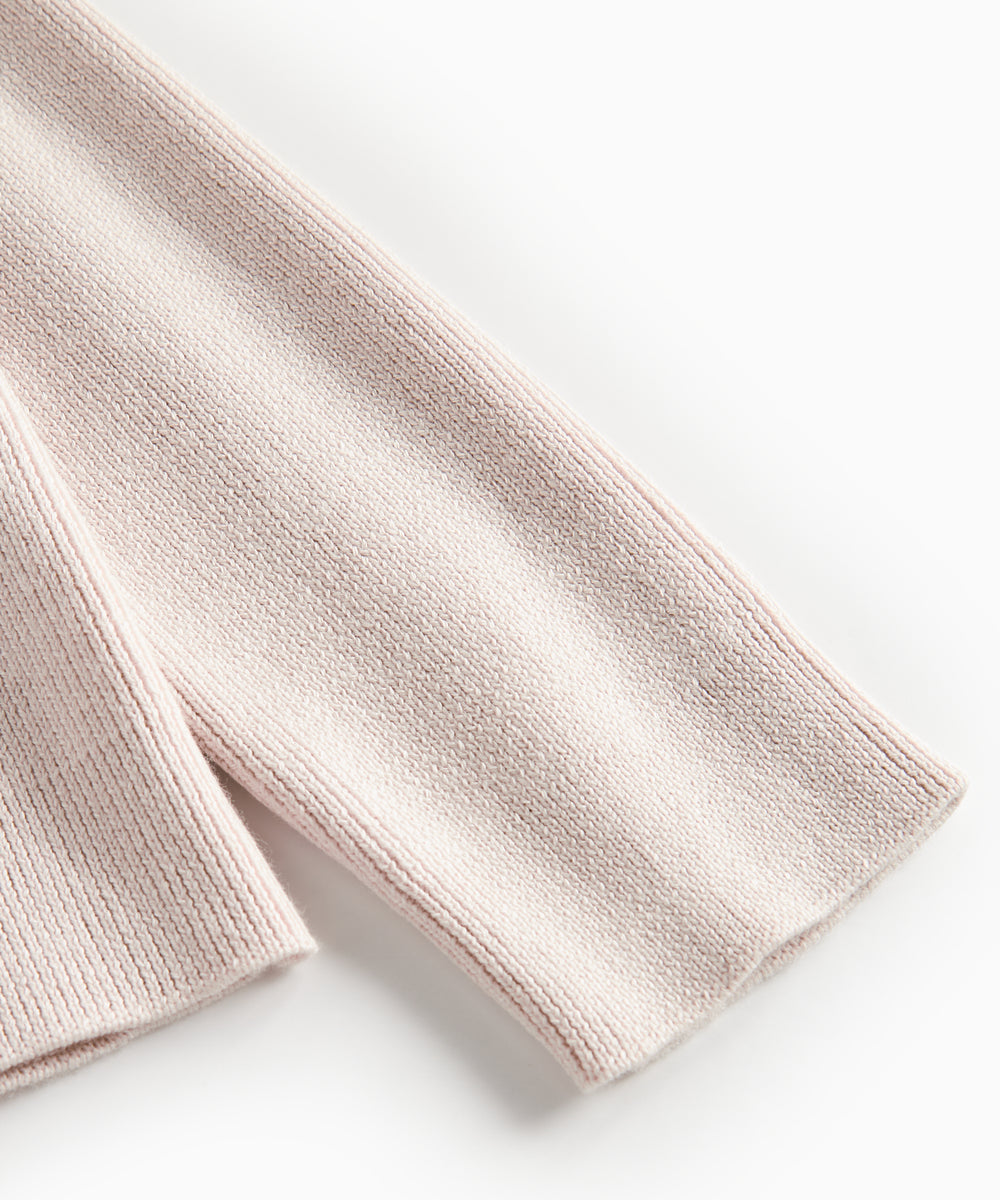 Offwhite cardigan til børn med krave og knaplukning foran