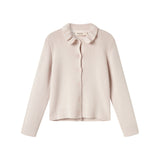 Hvid cardigan til børn med krave og knaplukning foran