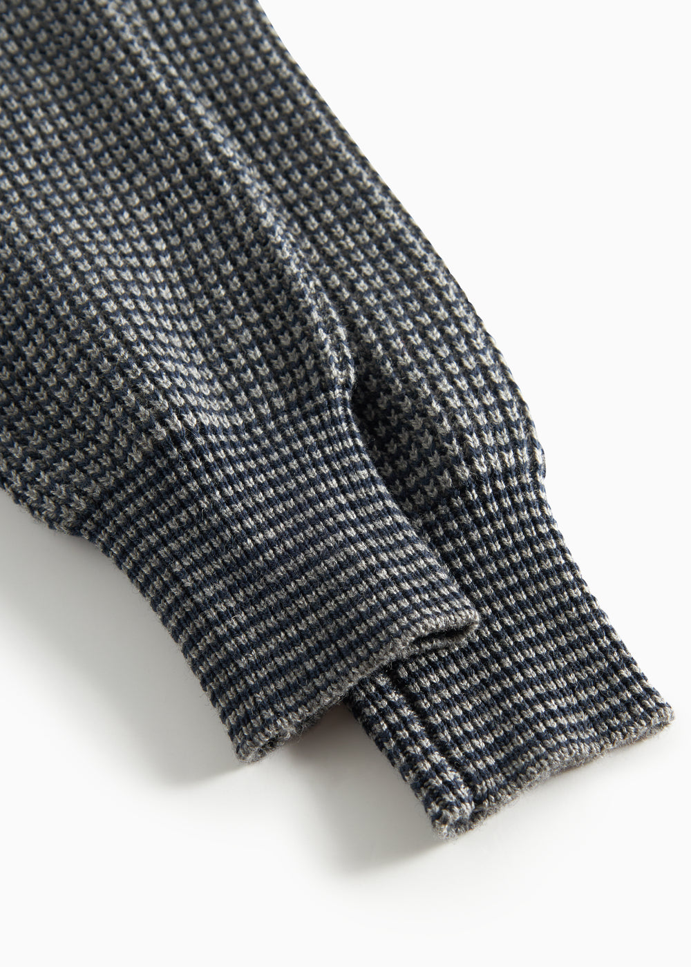 Mørkegrå strikkede babybukser med elastisk talje og ribkanter