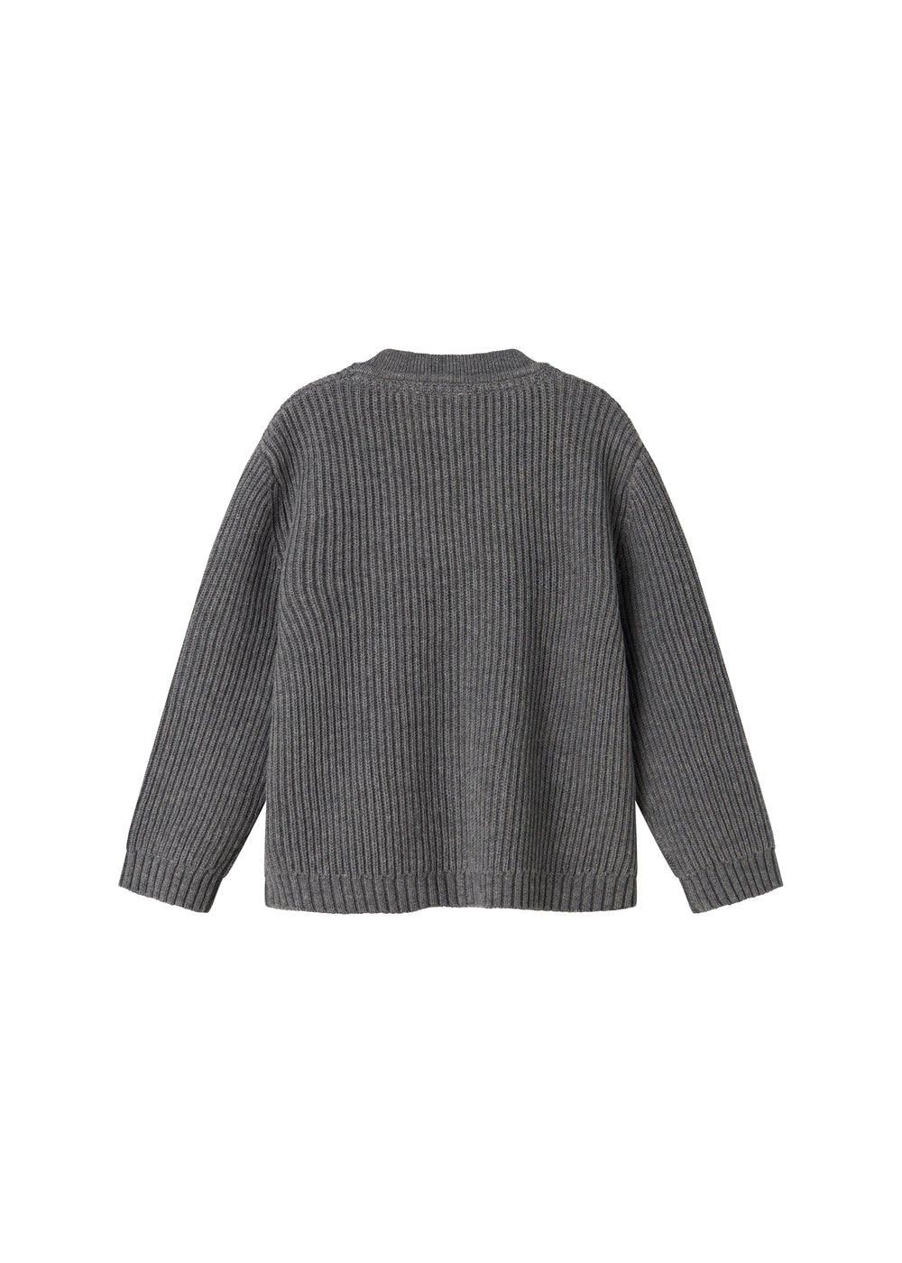 Mørkegrå strikket cardigan til børn med knapper og lommer