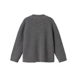 Mørkegrå strikket cardigan til børn med knapper og lommer