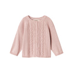 Lyserød strikcardigan til børn 