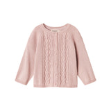 Lyserød strikcardigan til børn 