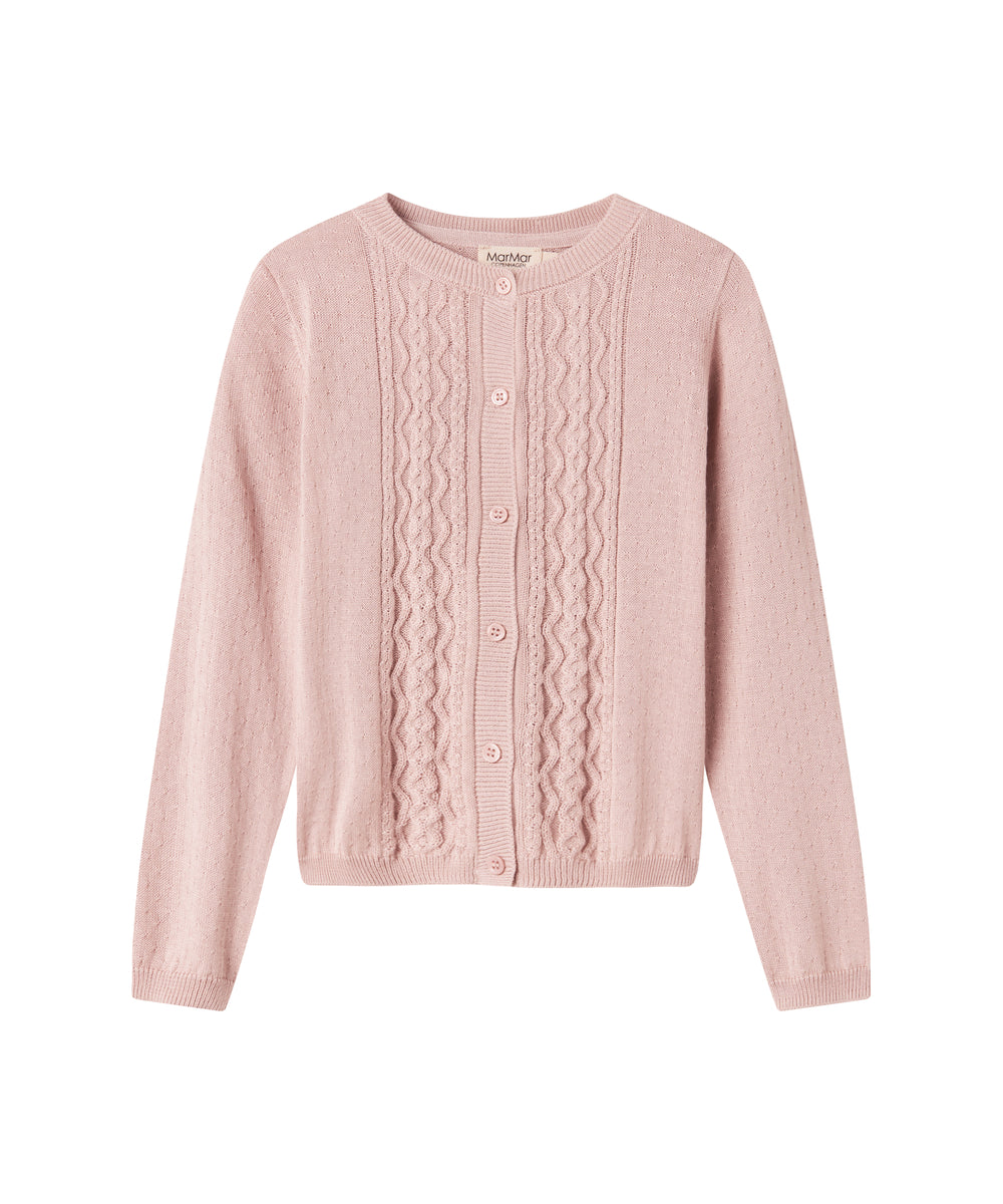 Lyserød strikcardigan til børn