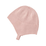 Lyserød hue i perlestrik til baby