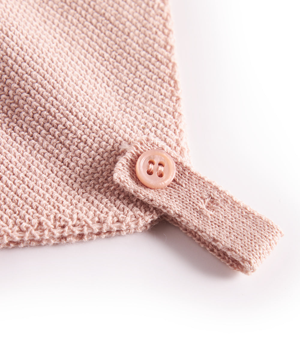 Lyserød hue i perlestrik til baby