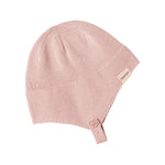 Lyserød hue i perlestrik til baby