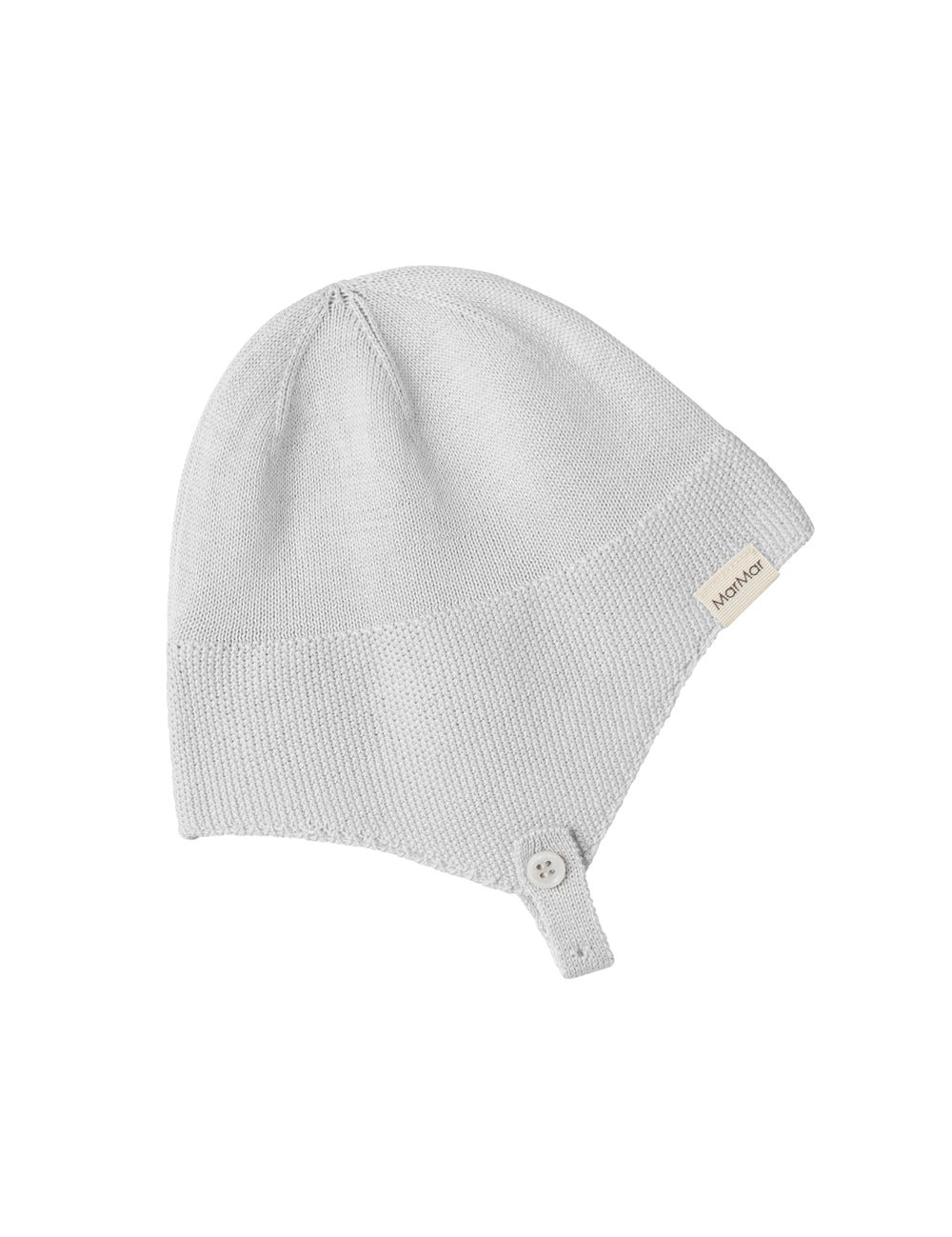 Grey beanie in pearl knit for baby