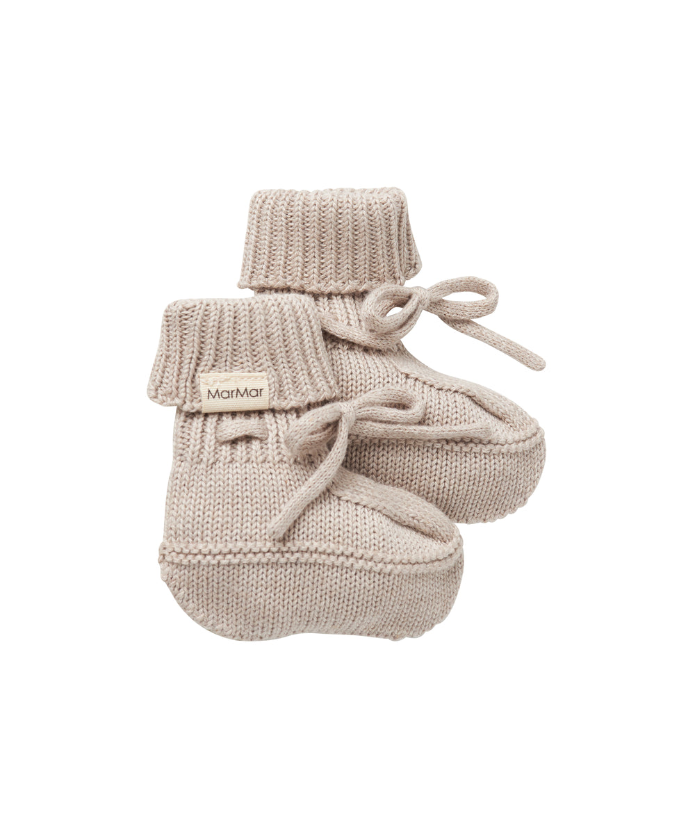 Grå strik babyfutter