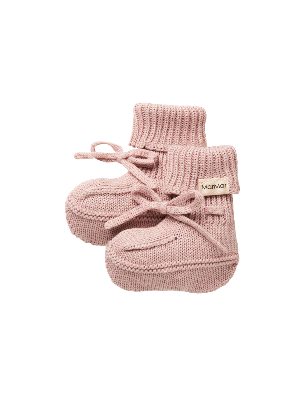 Lyserød strik babyfutter