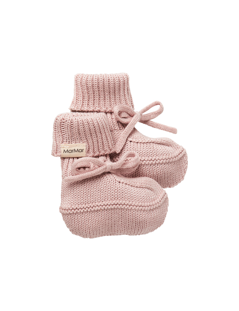 Lyserød strik babyfutter