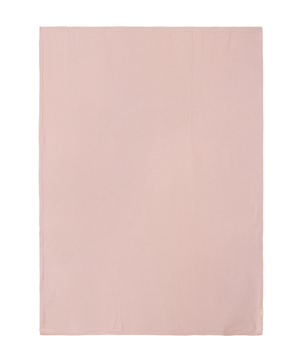 Lyserød strikket babytæppe