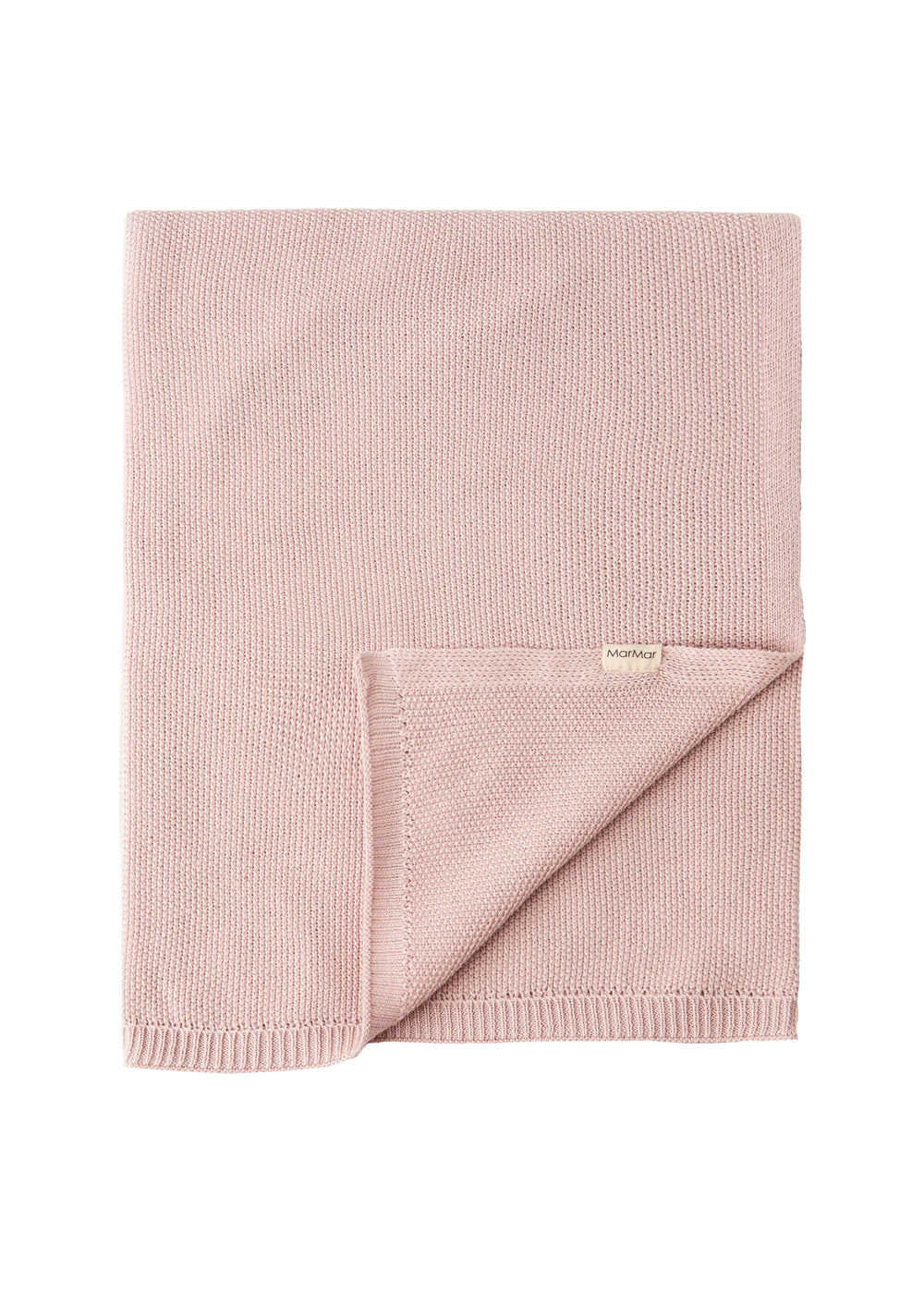 Lyserød strikket babytæppe