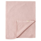 Lyserød strikket babytæppe