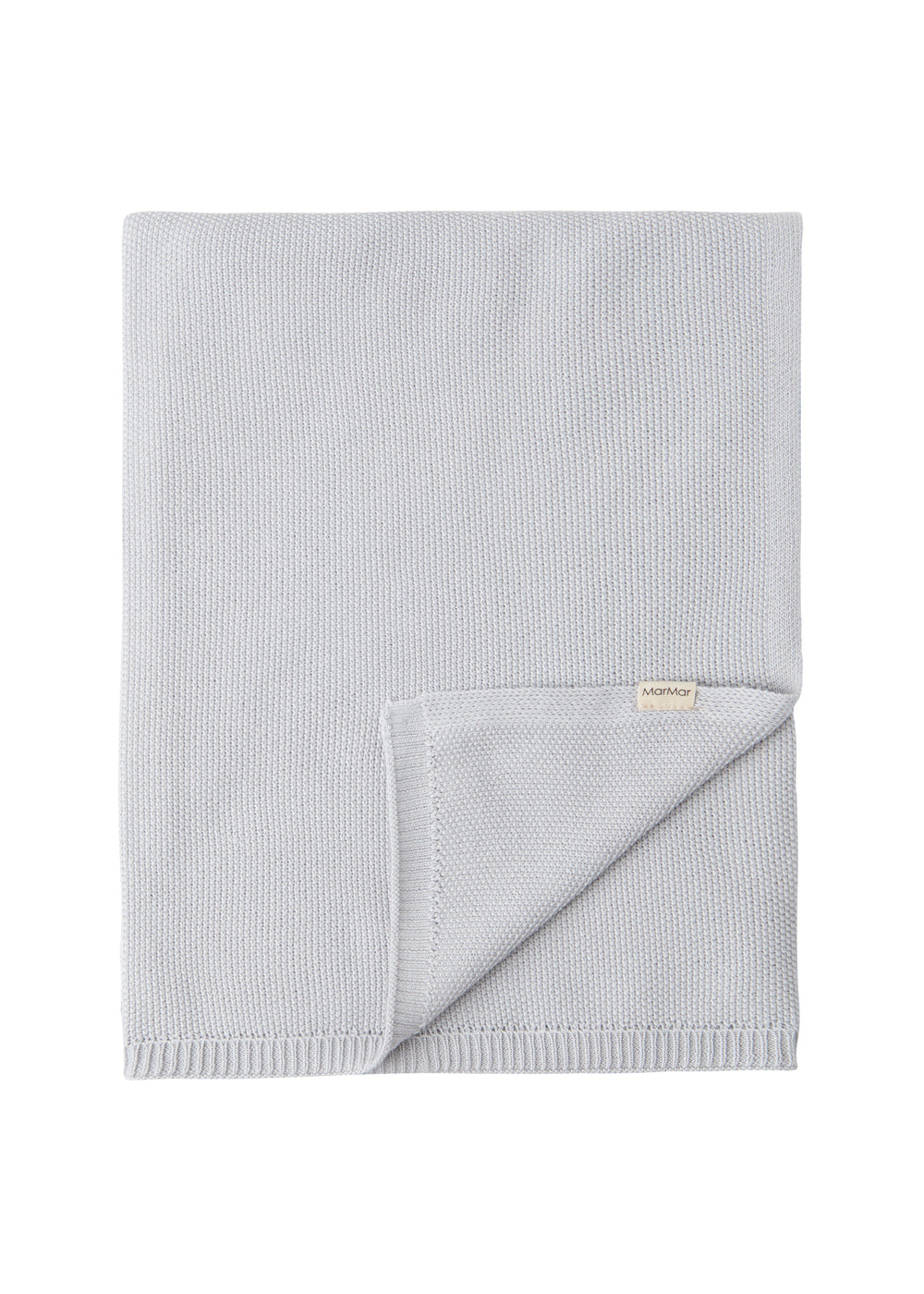 Grå strikket babytæppe