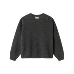 Mørkegrå strikbluse til kvinder med lange ærmer