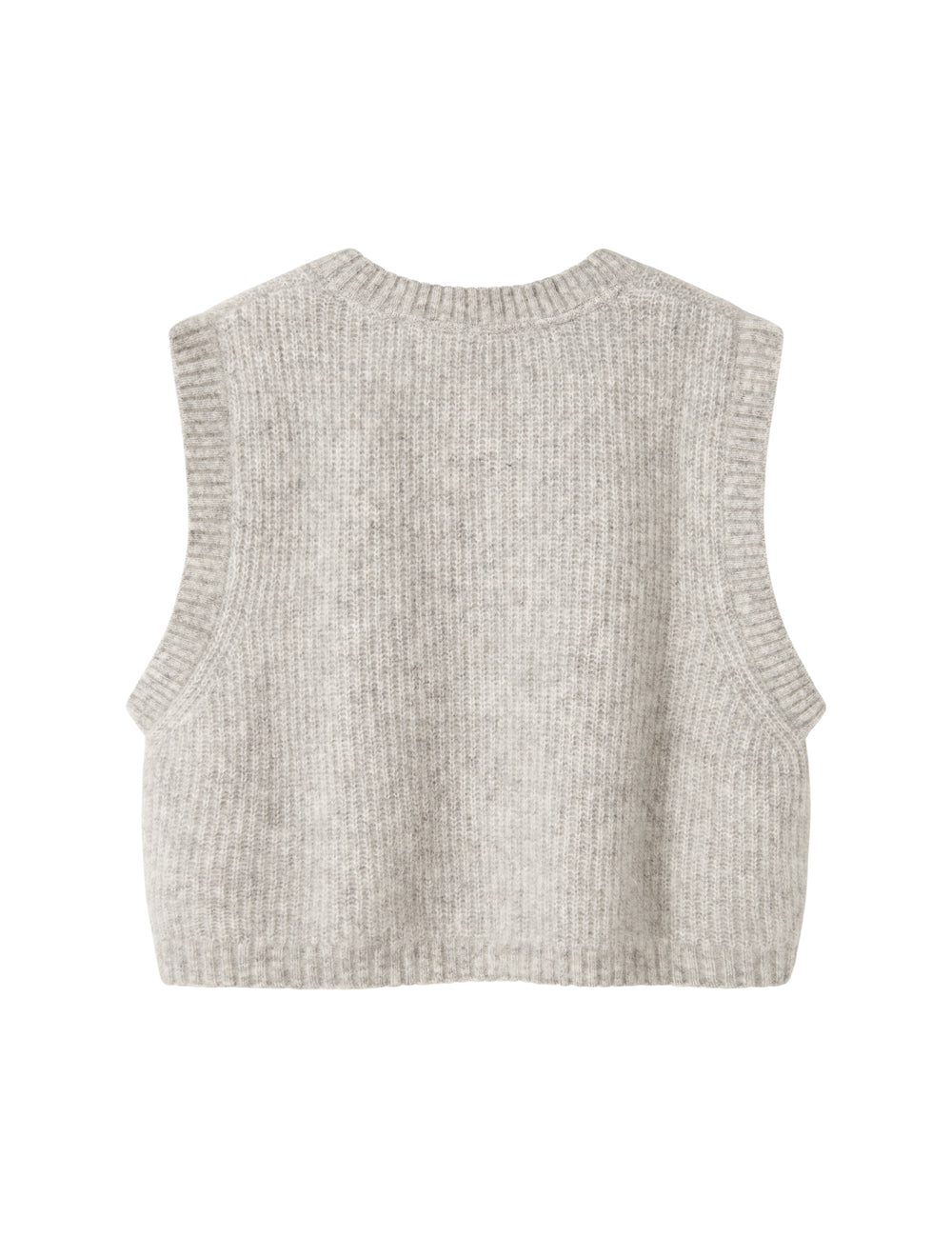 Grå strikvest til kvinder i blød uldblanding