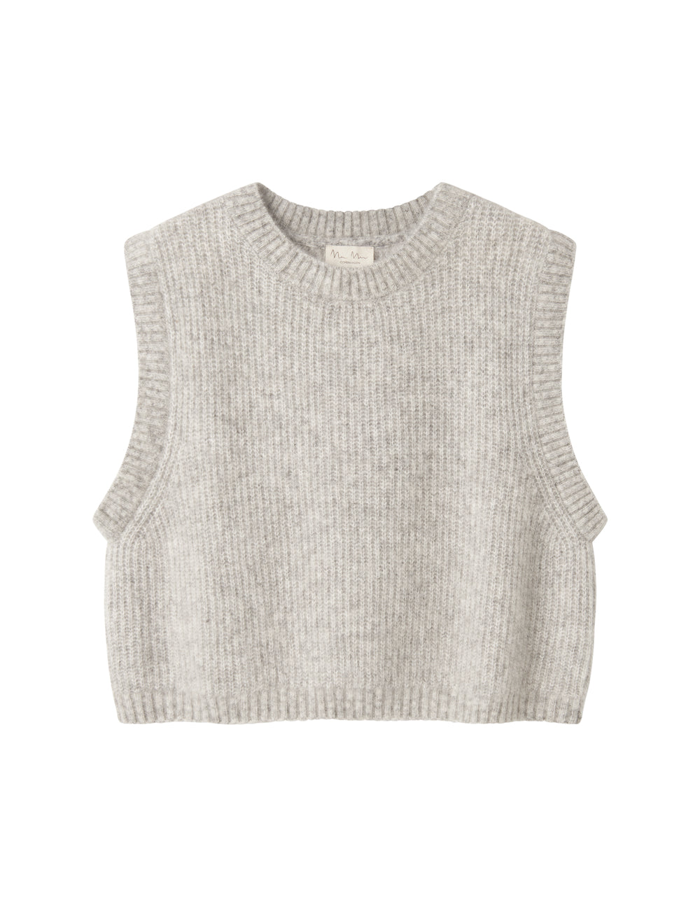 Grå strikvest til kvinder i blød uldblange